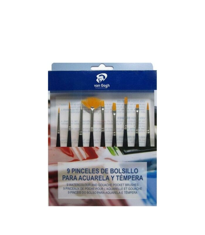 Set of 9 watercolor and gouache brushes van Gogh